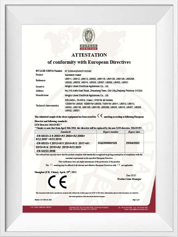 CE Attestation - Safety (LVD) Template-Rev Certificate